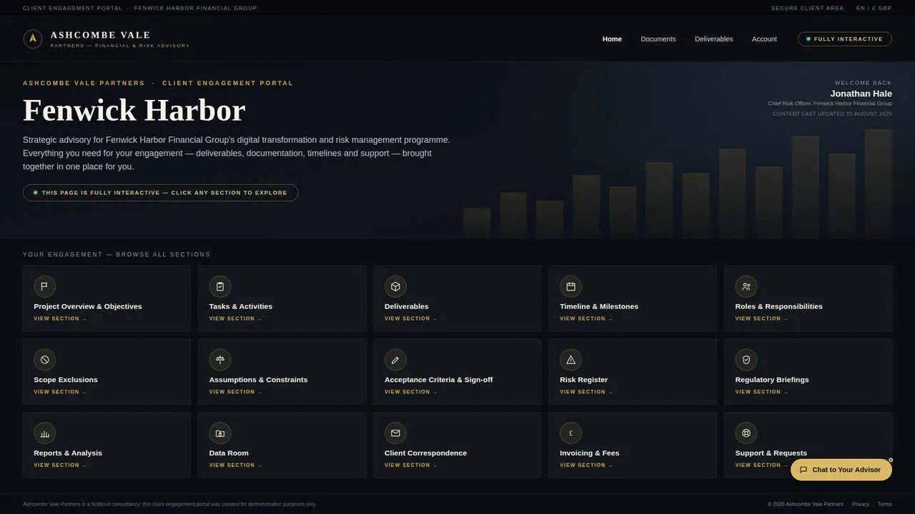 Client engagement portal