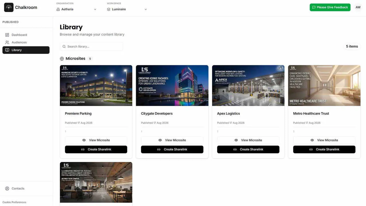Field rep content hub
