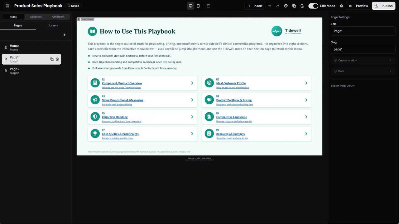 Product sales playbook