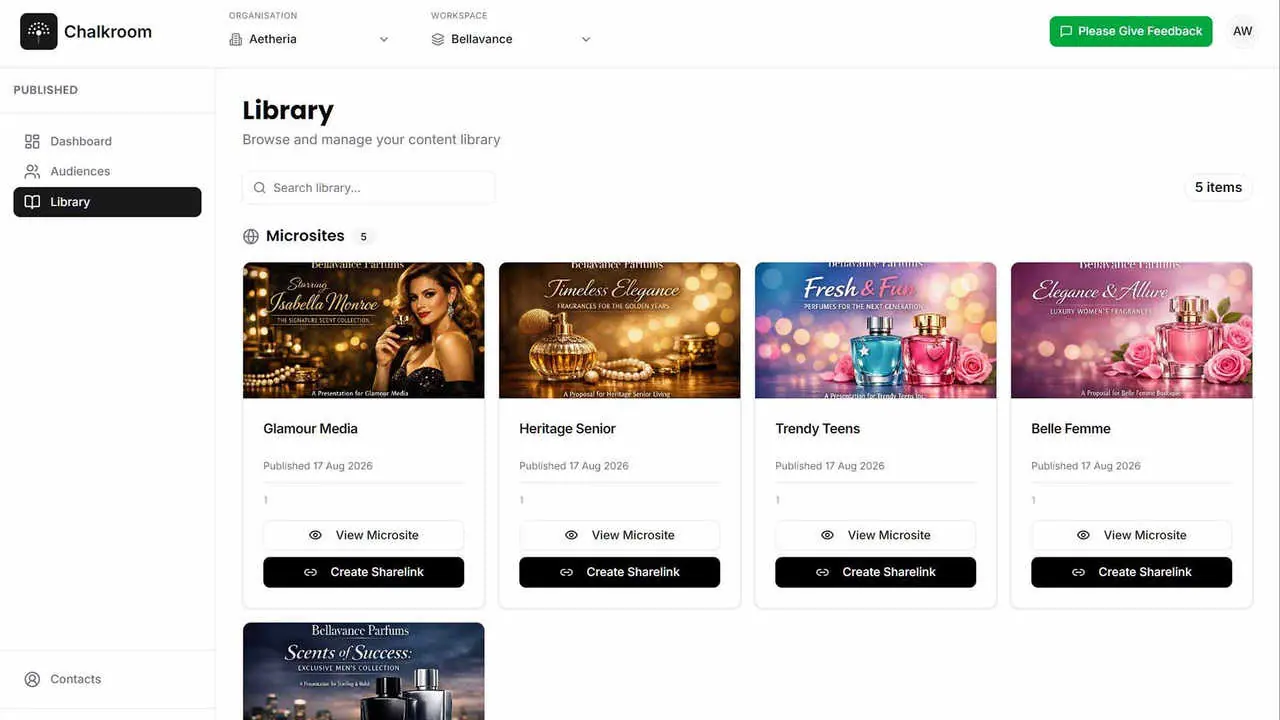 Sales collateral hub