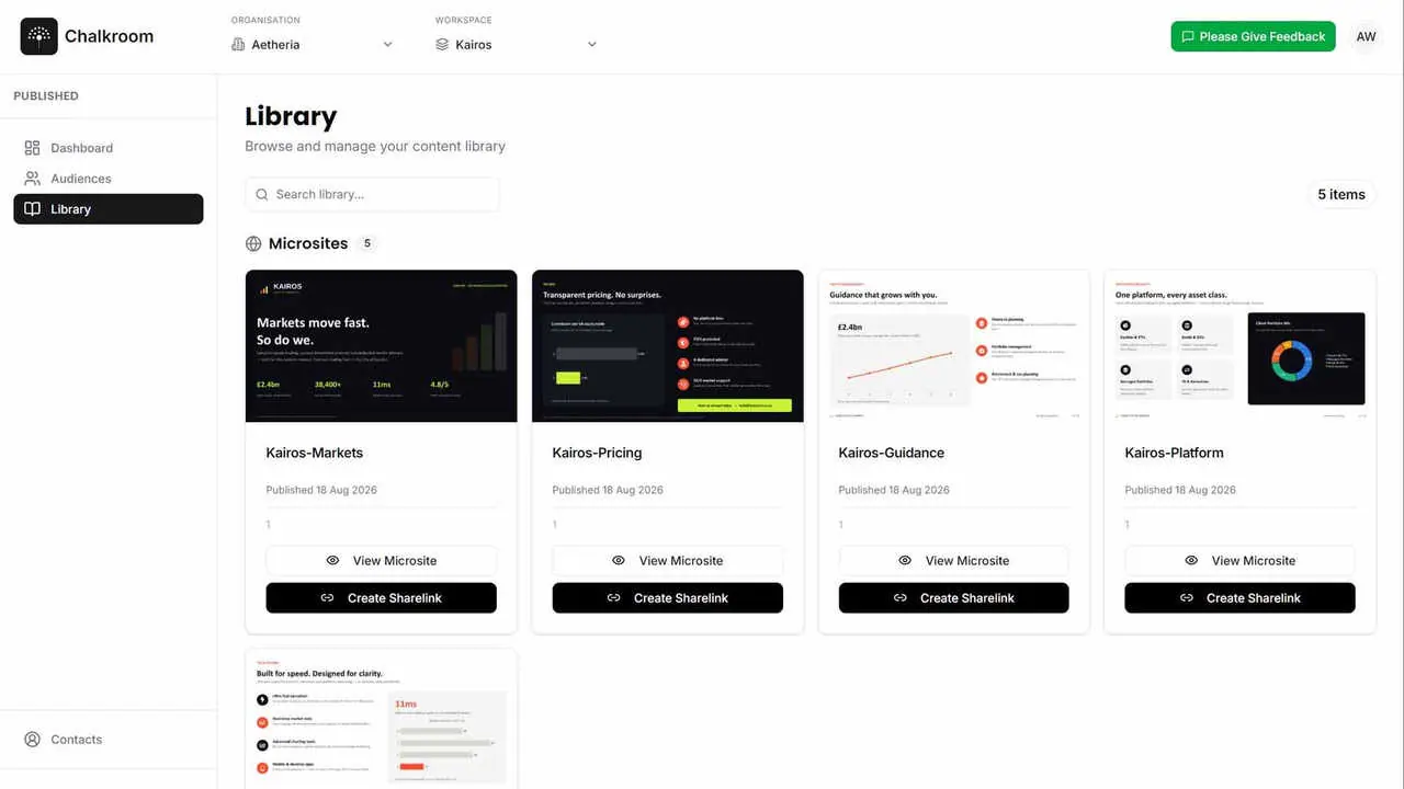 Sales enablement content hub